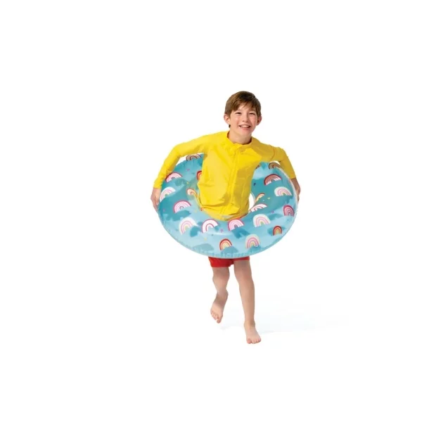 Надувное кольцо для плавания "Радуга" 81 см от 8 лет Голубой Intex 59259
