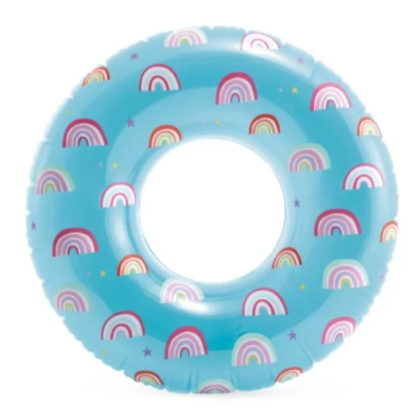 Надувное кольцо для плавания "Радуга" 81 см от 8 лет Голубой Intex 59259