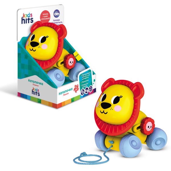 Каталочка Kids Hits "Лев с подвижной головой и шнурком" KH22/002
