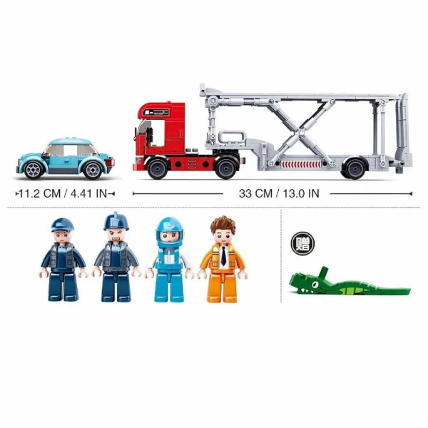 Конструктор Sluban Трейлер с машинками, серия Город, 542 детали (M38-B0880)