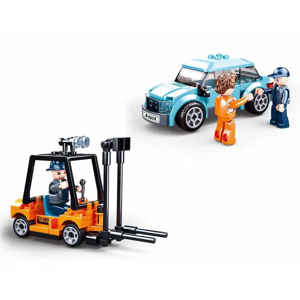 Конструктор Sluban Трейлер с машинками, серия Город, 542 детали (M38-B0880)