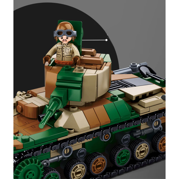Конструктор Sluban, серия Армия WW2 – Японский средний танк Type 97, два варианта сборки 563 детали, M38-B1107