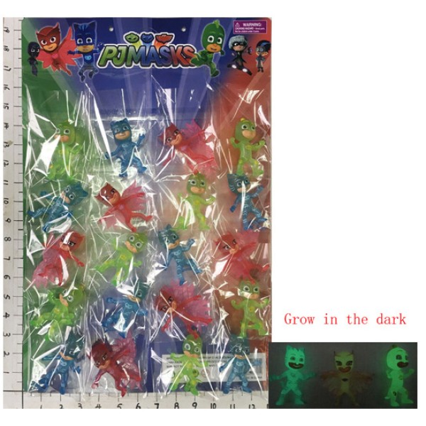 Фигурки «Герои в масках» (PJ Masks) BW778005G Светящиеся в темноте (20 шт. на листе)
