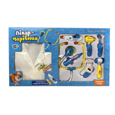 Набор врача, 8 предметов с халатом, световые и звуковые эффекты 9911B