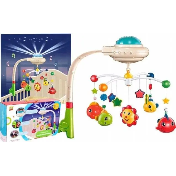 Дитячий музичний мобіль на ліжечко з проєктором KI-901