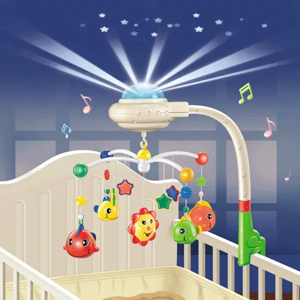 Дитячий музичний мобіль на ліжечко з проєктором KI-901