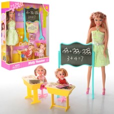 Игровой набор DEFA 6065 "Школьный класс" с куклой-учительницей, учениками и аксессуарами.
