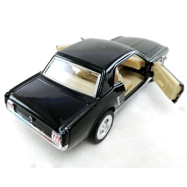 Машинка металлическая Kinsmart 1:36 Ford Mustang инерционная, двери открываются KT5351W / Черный
