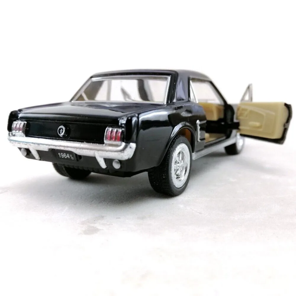 Машинка металлическая Kinsmart 1:36 Ford Mustang инерционная, двери открываются KT5351W / Черный