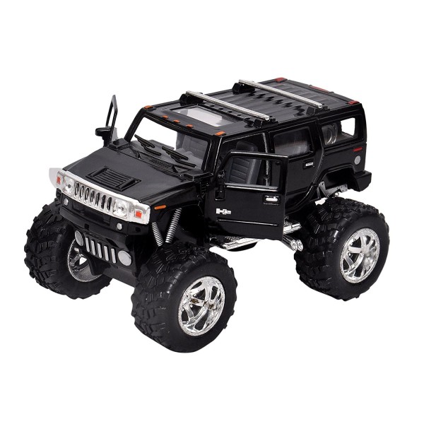Машинка металева Kinsmart KT5337WB 1:40 2008 Hummer H2 SUV OFF ROAD інерційна, двері відчиняються / Чорний