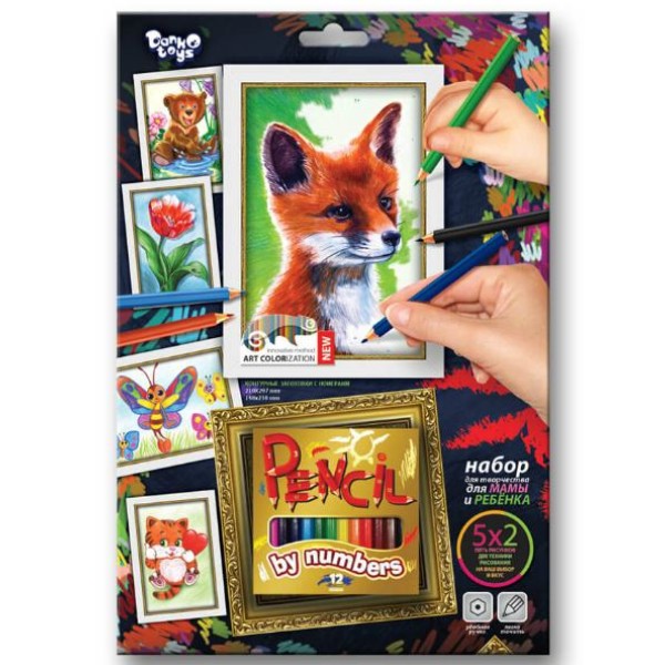 Творческий набор для раскрашивания карандашами по номерам PBN-01-01