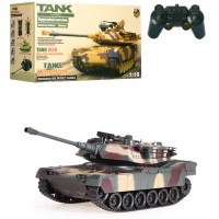 Танк на радиоуправлении Abrams M1A2, масштаб 1:18, с функцией стрельбы, поворотной башней, световыми и звуковыми эффектами