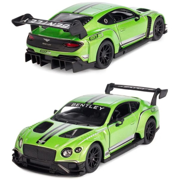 Металева машинка Kinsmart Bentley GT3 1:38, зелена, інерційна