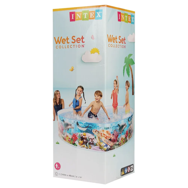 Бассейн круглый каркасный Intex 58472 "Морское дно", 244х46см