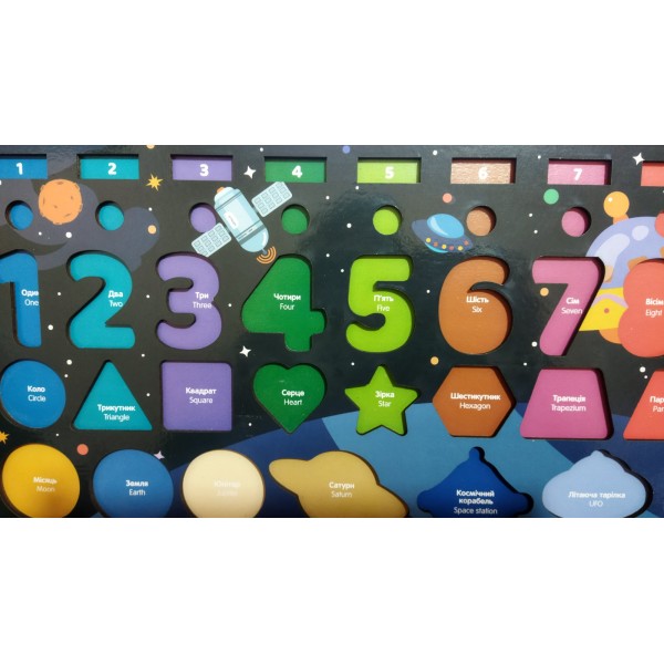 Учебный набор "Космос" MD 1609-UA: Магнитное рыболовство, Счет, Геометрия, Космосные фигуры