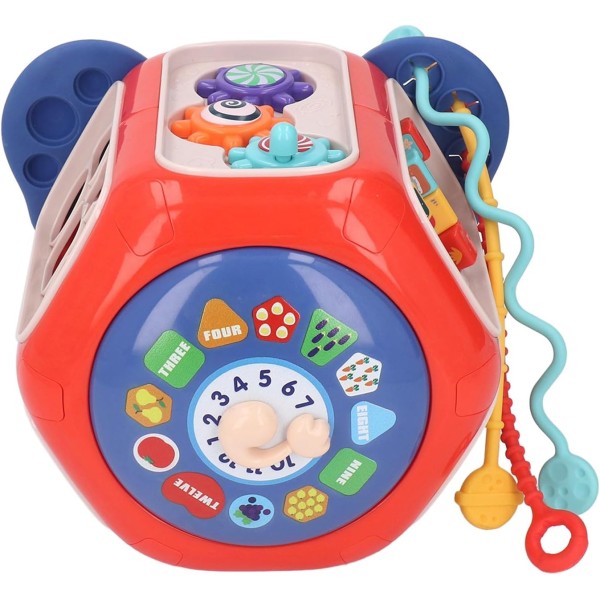 Сортер монтесори 12в1 музыкальная развивающая тактильная бизиборд игрушка Слон 919-1 (Красный)