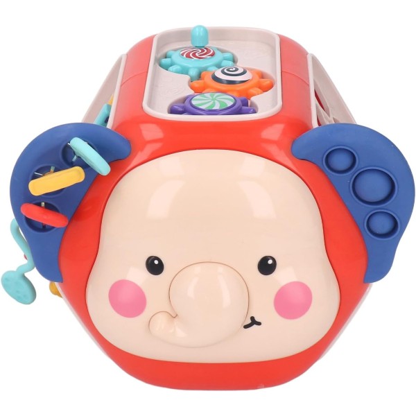 Сортер монтесори 12в1 музыкальная развивающая тактильная бизиборд игрушка Слон 919-1 (Красный)