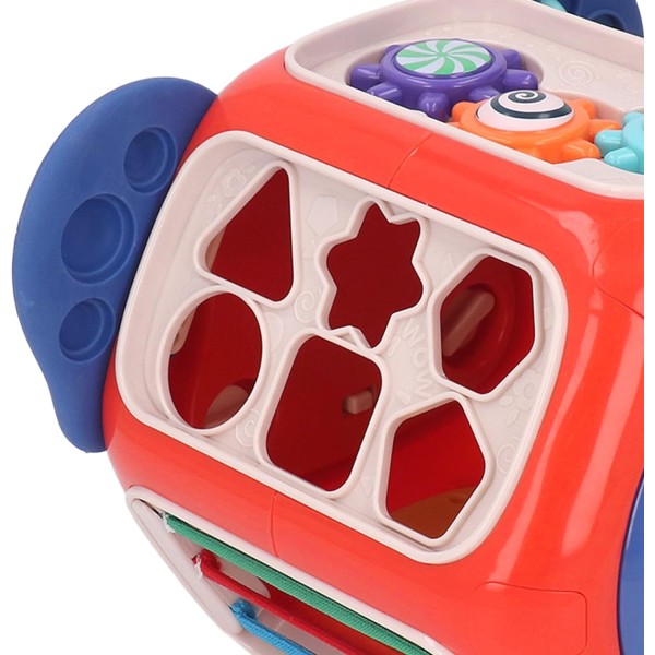 Сортер монтесори 12в1 музыкальная развивающая тактильная бизиборд игрушка Слон 919-1 (Красный)