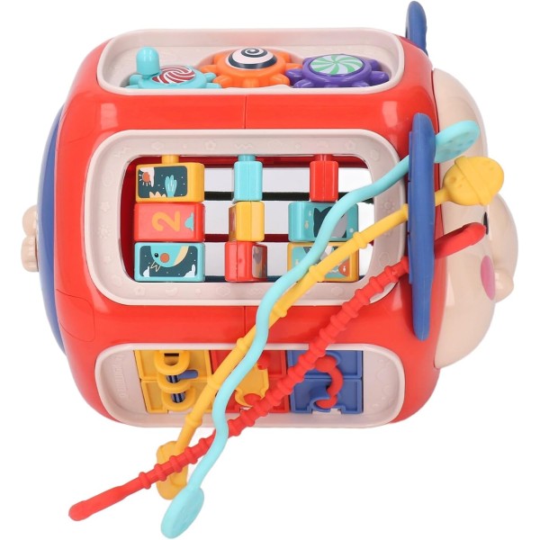 Сортер монтесори 12в1 музыкальная развивающая тактильная бизиборд игрушка Слон 919-1 (Красный)