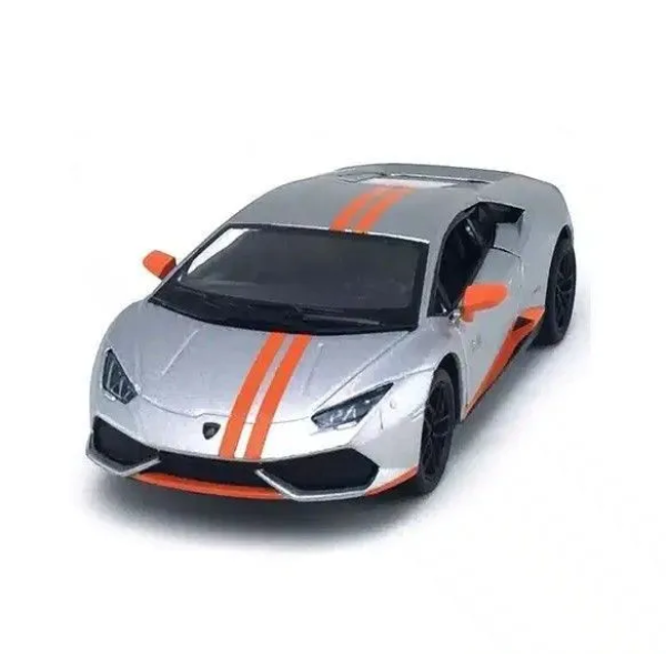 Машинка металлическая Kinsmart 1:36 Lamborghini Huracán LP610-4 Avio (инерционная, серебристый) KT5401W