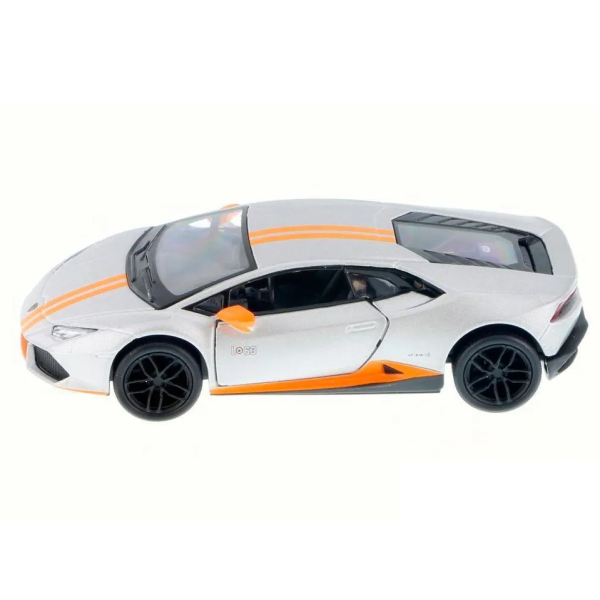 Машинка металлическая Kinsmart 1:36 Lamborghini Huracán LP610-4 Avio (инерционная, серебристый) KT5401W
