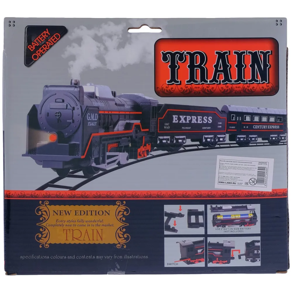 Детская железная дорога с поездом и вагончиками 19026В