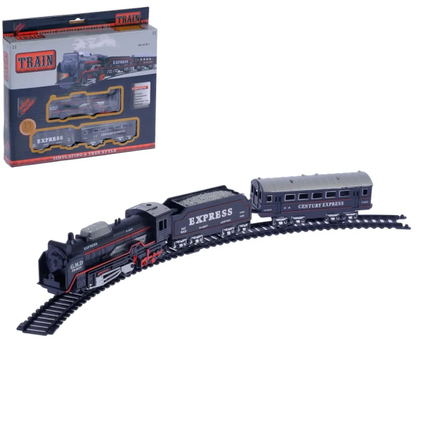 Детская железная дорога с поездом и вагончиками 19026В