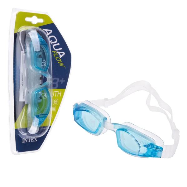 Окуляри для плавання Intex 55682 AquaFlow Youth 8+ прозорі лінзи Блакитні