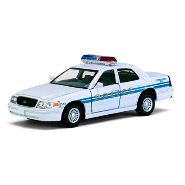 Машинка металлическая Kinsmart 1:42 Ford Crown Victoria Police Interceptor KT5342W инерционная, двери открываются