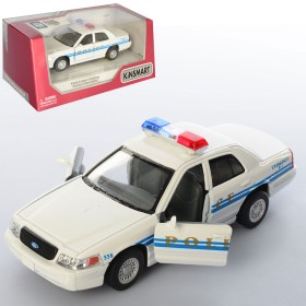 Машинка металлическая Kinsmart 1:42 Ford Crown Victoria Police Interceptor KT5342W инерционная, двери открываются