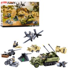 Конструктор Sluban Армия, WW2 Вторая мировая война, военная техника, 552 деталей M38-B0812
