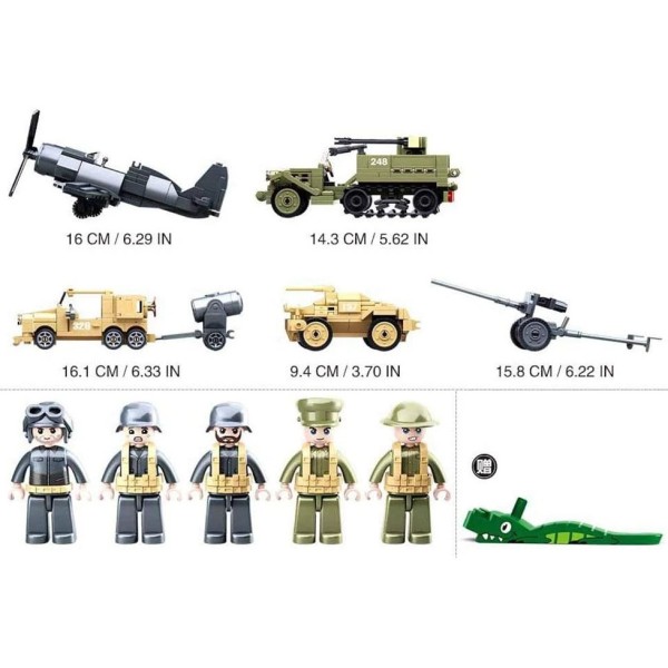 Конструктор Sluban Army M38-B0812 Військовий транспорт (Битва в Африці), 552 деталі