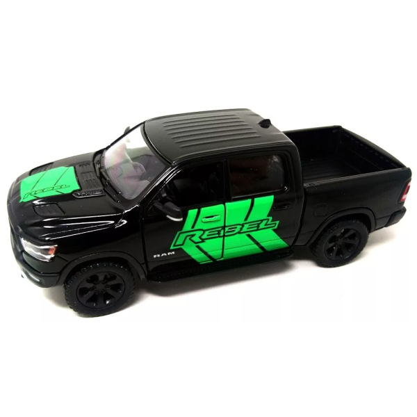 Машинка металлическая Kinsmart 1:46 Dodge RAM 1500 Livery Edition 2019 (инерционная, двери открываются, черная KT5413WF)