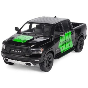 Машинка металлическая Kinsmart 1:46 Dodge RAM 1500 Livery Edition 2019 (инерционная, двери открываются, черная KT5413WF)