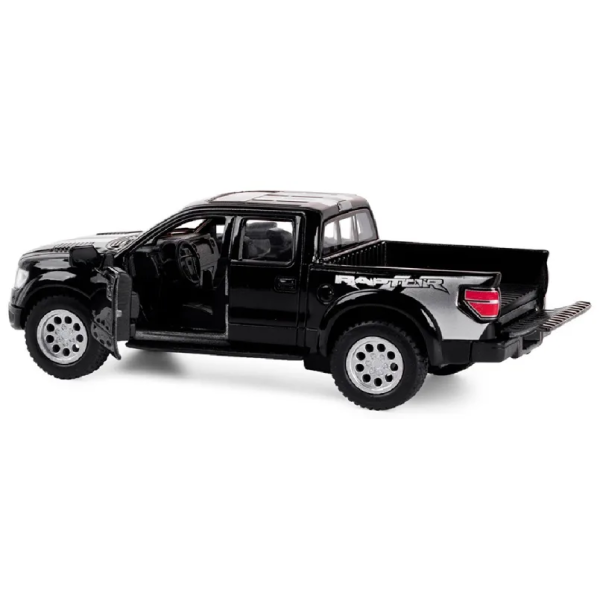 Машинка металлическая Kinsmart 1:46 2013 Ford F-150 SVT Raptor SuperCrew (Форд Раптор) KT5365WF инерционная, двери открываются / Черный