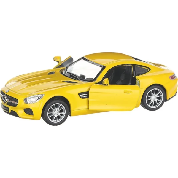 Машинка металлическая Kinsmart 1:36 Mercedes-AMG GT инерционная, двери открываются KT5388W / Желтый