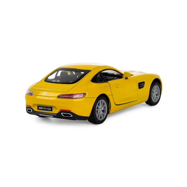 Машинка металлическая Kinsmart 1:36 Mercedes-AMG GT инерционная, двери открываются KT5388W / Желтый