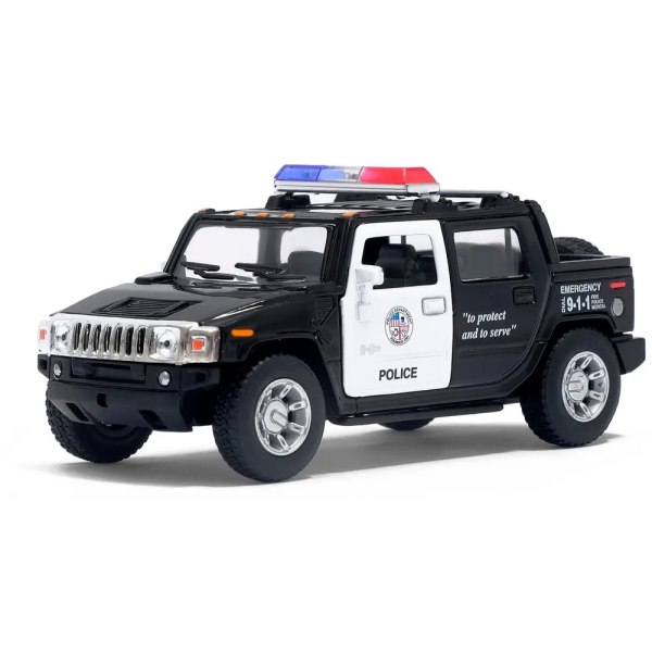 Металлическая инерционная машинка Kinsmart 1:40 Hummer H2 SUT Полиция (2005) KT5097WP