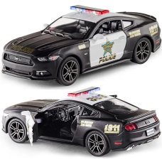 Металлическая машинка Kinsmart 1:38 2015 Ford Mustang GT Police инерционная, двери открываются KT5386WP