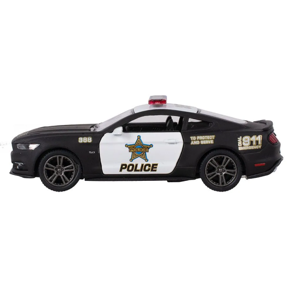Металлическая машинка Kinsmart 1:38 2015 Ford Mustang GT Police инерционная, двери открываются KT5386WP