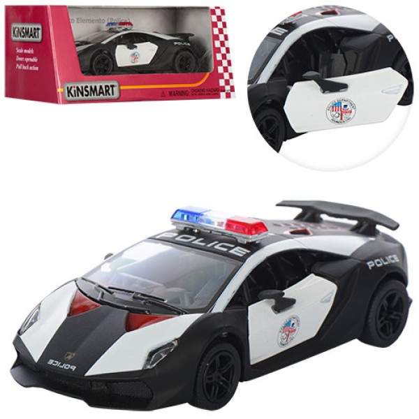Масштабная модель Kinsmart 1:38 Lamborghini Sesto Elemento (Police) KT5359WP