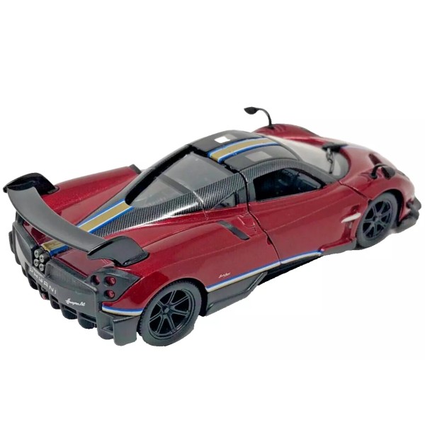 Машинка металлическая Kinsmart 1:38 2016 Pagani Huayra BC инерционная, дверь открывается KT5400WF / Красный с принтом