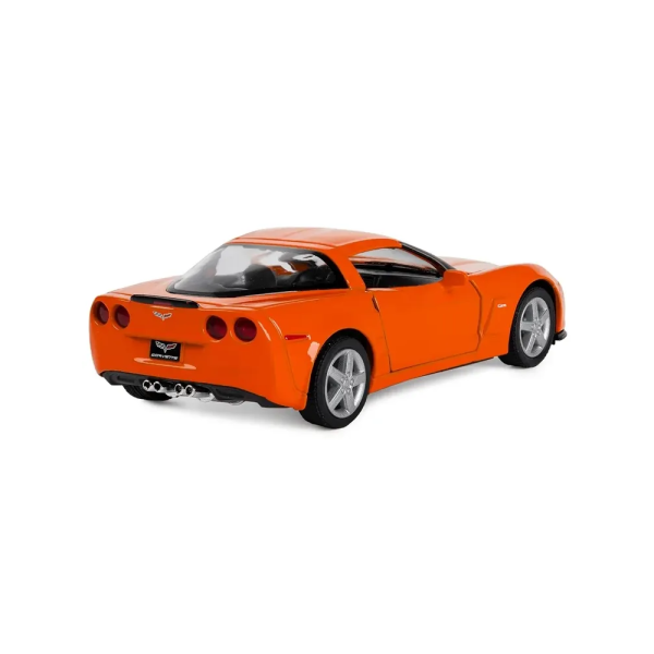 Металлическая машинка Kinsmart 1:36 Chevrolet Corvette Z06 инерционная, двери открываются KT5320W / Оранжевый