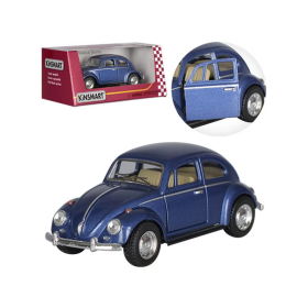 Машинка металлическая Kinsmart KT5057W 1:32 1967 Volkswagen Classical Beetle (Жук) инерционная, двери открываются / Синий