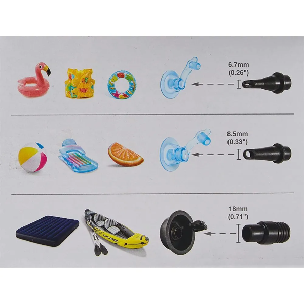 Насос ручний INTEX Double Quick III S 68605, підвищеної потужності, 37см