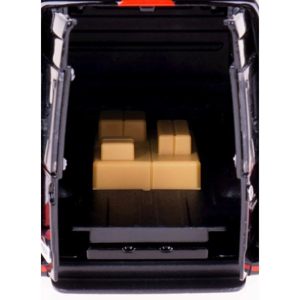 Металлическая машинка Kinsmart 1:48 Mercedes-Benz Sprinter KT5426W, инерционная в коробке / Цвет ЧЕРНЫЙ