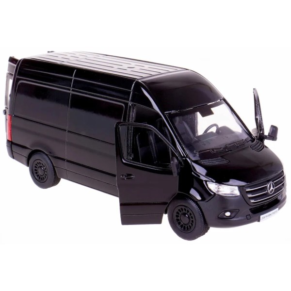 Металлическая машинка Kinsmart 1:48 Mercedes-Benz Sprinter KT5426W, инерционная в коробке / Цвет ЧЕРНЫЙ