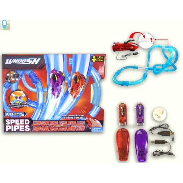 Игровой набор Whoosh "Турбо-труба" DC1802 со светом для гонок