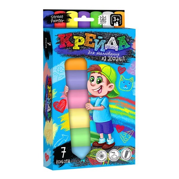 Крейда для малювання на асфальті великий 7 кольорів MEL-01-05U