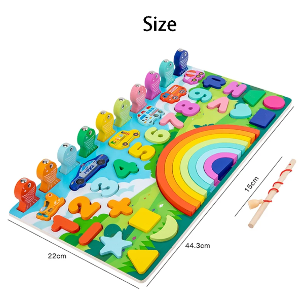 Деревянная игрушка Сортер-вкладыши с магнитной рыбалкой MD1647